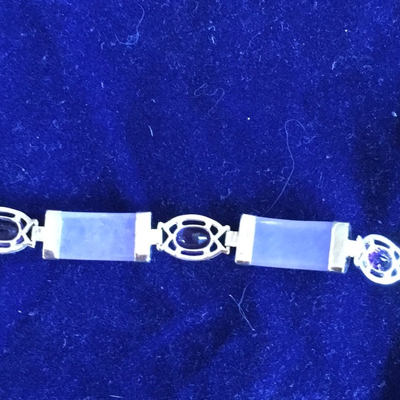 Vintage lavender jade and amethyst Bracelet - Picture 3 of 3